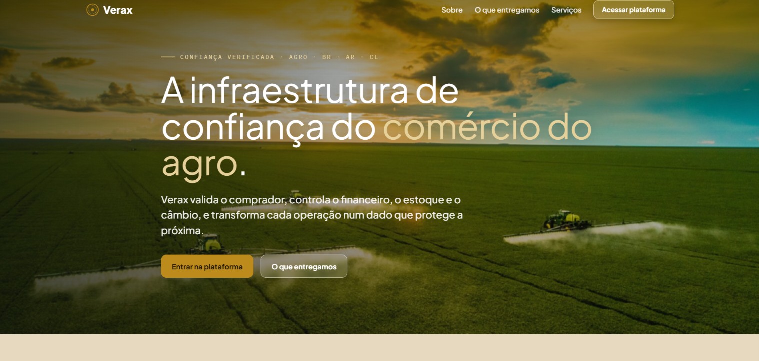 Página inicial do site da Verax Due Diligence